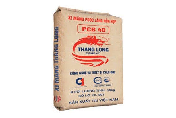 xi-mang-thang-long Bao xi măng Thăng Long PCB 40, trọng lượng 50kg, sản xuất tại Việt Nam.